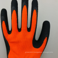 SRSAFETY latex noir recouvert de polyester de coton orange tridimensionnel calibré 13 sur les gants de palme